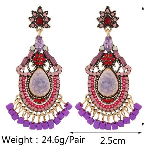 boutique Jewelry - Boho Crystal Drop Earrings